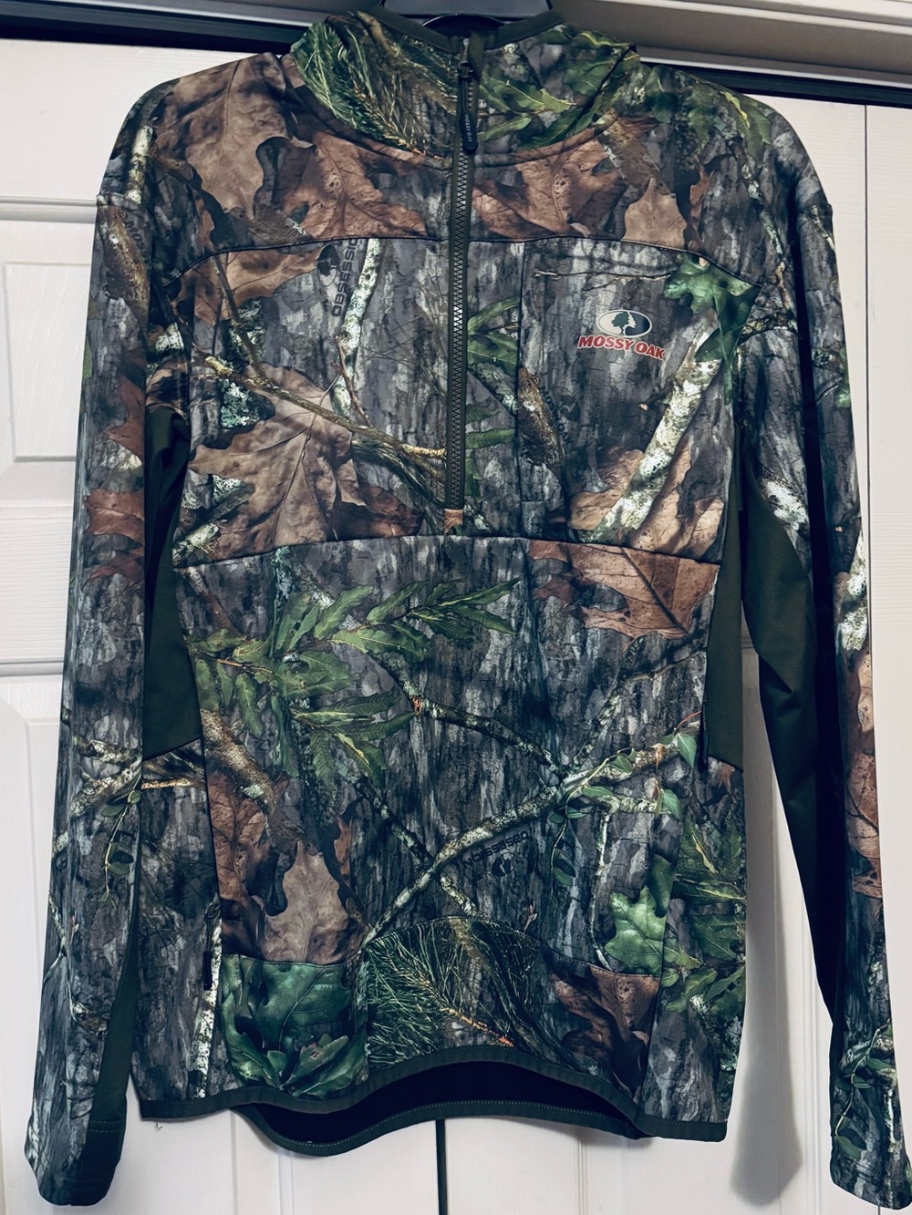 Mossy Oak Men's Half-zip Performance Camo Hoodie Pullover Size M